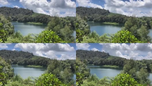 印度尼西亚万隆的湖畔公园和山景高清在线视频素材下载