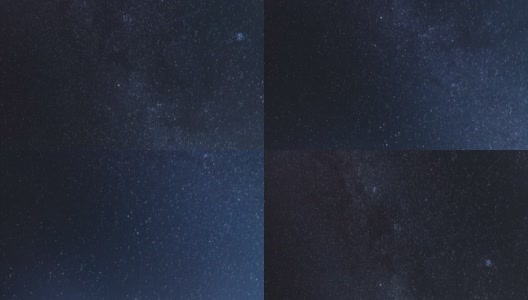 景区真实的飞向星空中的银河星座，天空晶莹剔透，视频拍摄了一整晚，有很多闪亮的物体，如恒星、星系、卫星围绕地球旋转高清在线视频素材下载