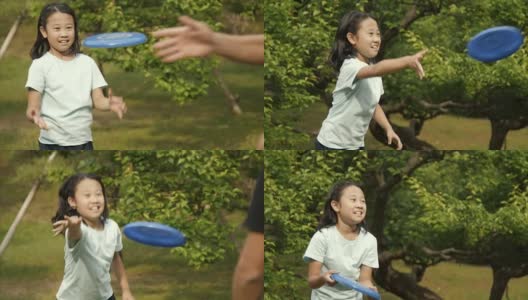 蒙太奇-日本儿童玩飞盘高清在线视频素材下载