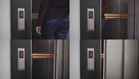 男性走进电梯高清在线视频素材下载