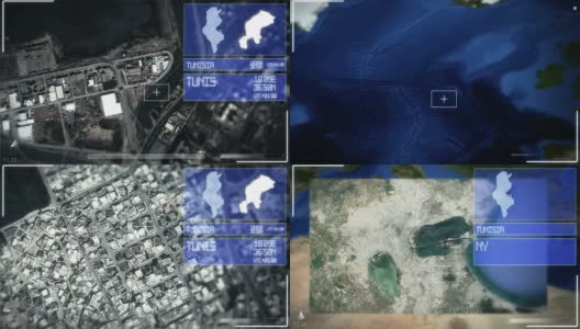 未来的卫星图像视图突尼斯高清在线视频素材下载