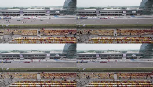 上海赛车场一级方程式赛车比赛，时间流逝。高清在线视频素材下载