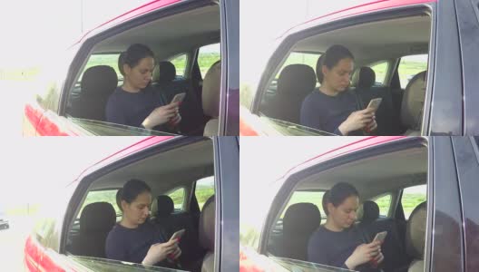 女人在出租车高清在线视频素材下载