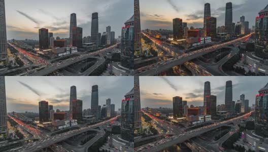 Time Lapse-北京CBD区域(平移)高清在线视频素材下载