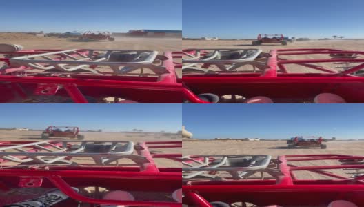 在穿越埃及沙漠时，从红色的马车上看到的景色。高清在线视频素材下载