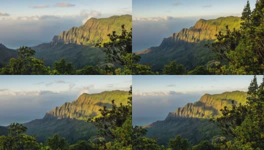 纳帕里海岸考艾岛卡拉劳山谷海岸线航拍高清在线视频素材下载