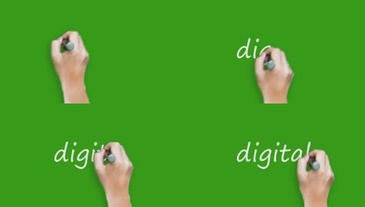 数字-在绿色屏幕上用记号笔书写高清在线视频素材下载