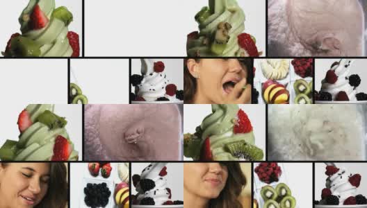 YOGURT-ICE奶油MONTAGE-DESSERT高清在线视频素材下载