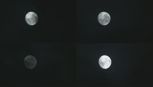 满月在多云的夜晚时光流逝高清在线视频素材下载