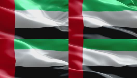 阿联酋国旗波浪图案可循环元素高清在线视频素材下载