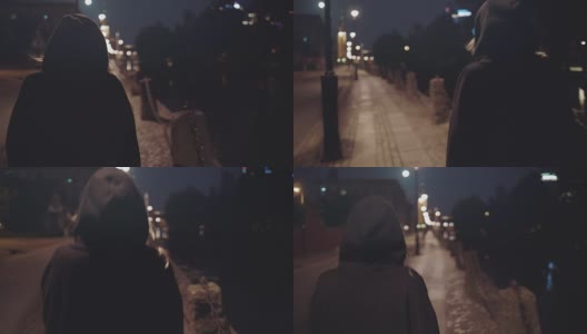 独自走在城市街道上的女人高清在线视频素材下载