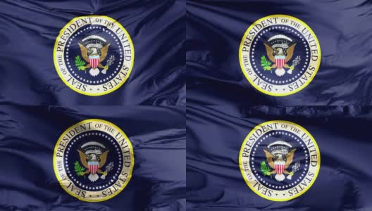 美国国玺一种飘扬的美国国玺旗，用于标记从美国国玺总统到美国国会的信件高清在线视频素材下载
