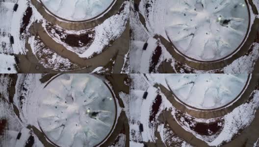 冰封的北国喷泉高清在线视频素材下载