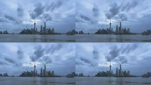 4k-Time lapon - shanghai Bund Sunrise高清在线视频素材下载