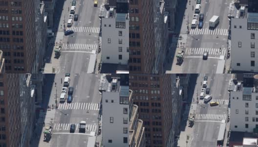 曼哈顿街人行横道十字路口高清在线视频素材下载