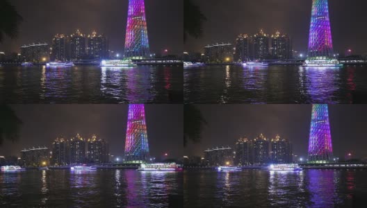 珠江和广州塔高清在线视频素材下载