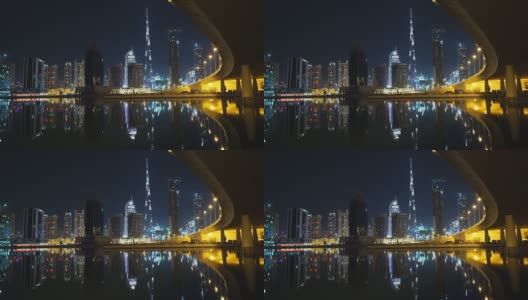 令人惊叹的迪拜夜景高清在线视频素材下载