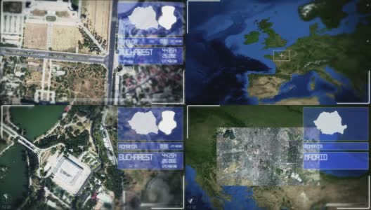 布加勒斯特的未来卫星图像视图高清在线视频素材下载