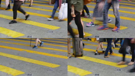 在香港人们要走人行横道高清在线视频素材下载