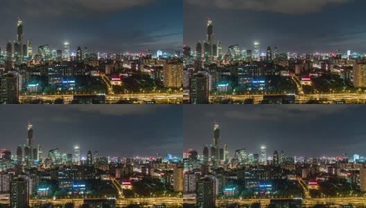 T/L WS HA PAN高角度观看北京市中心，夜晚/北京，中国高清在线视频素材下载