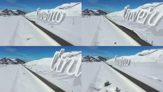 用3d写的Inverno，在被雪覆盖的山谷里。高清在线视频素材下载
