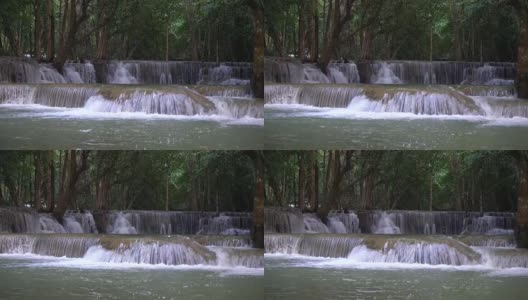泰国北碧府怀美卡明瀑布高清在线视频素材下载