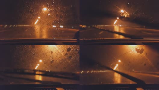 在大雨中驾驶慢镜头高清在线视频素材下载