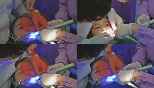 牙医诊所的小女孩。高清在线视频素材下载
