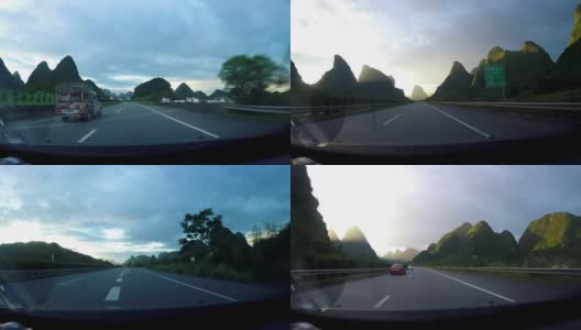 高速公路的山坡上高清在线视频素材下载
