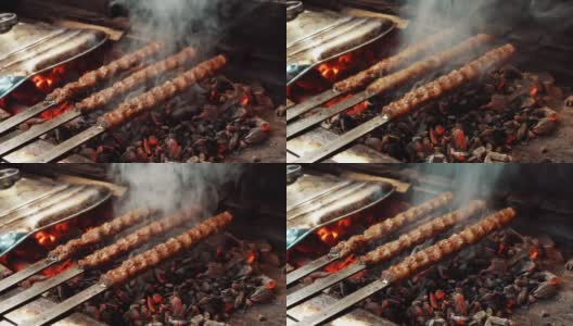传统的土耳其阿达纳烤肉串高清在线视频素材下载
