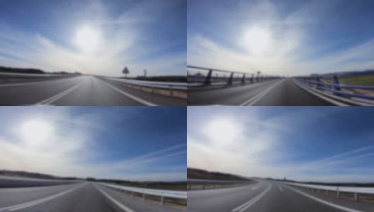 塞维利亚省高速公路上汽车行驶的模糊离焦视角高清在线视频素材下载