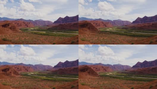安第斯山脉和宽阔河谷的全景(延时)高清在线视频素材下载