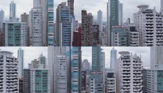 垂直城市中住宅建筑的正面高清在线视频素材下载