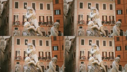 罗马海神雕像杰作高清在线视频素材下载