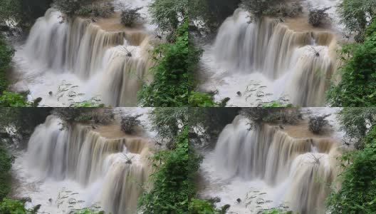 莲森林，泰国北碧府的怀美卡明瀑布高清在线视频素材下载