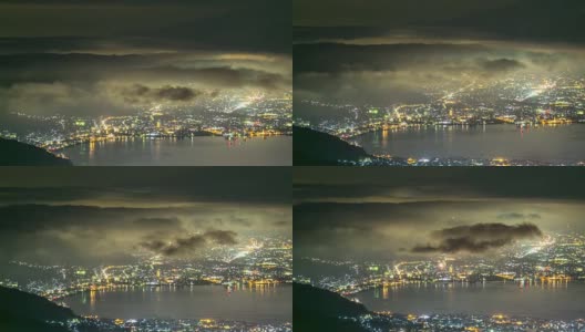 4K延时:Suwa lake from Takabochi nagano Japan at night, Apple ProRes 422 (HQ) 3840x2160格式高清在线视频素材下载