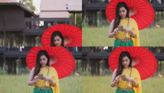 泰国妇女穿着传统风格的手机高清在线视频素材下载