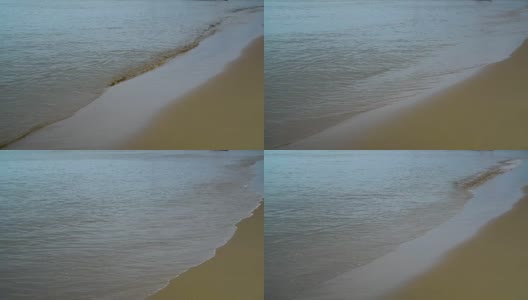 鸟瞰沙滩上的小波浪高清在线视频素材下载
