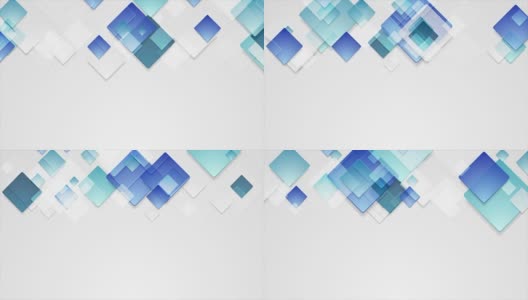 玻璃蓝色抽象方块几何动画视频高清在线视频素材下载