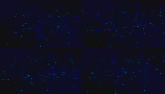 网络空间中的抽象网络与连接线的三维渲染，科学背景高清在线视频素材下载