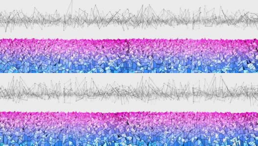 4k低多边形背景动画循环。无缝3d动画在现代几何低多边形样式与梯度颜色。创意简单的背景与网格。V13蓝红色飞机与拷贝空间高清在线视频素材下载