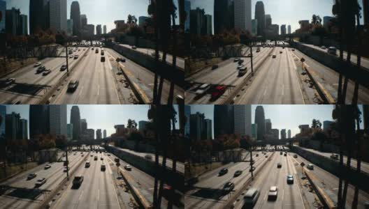 汽车在繁忙高速公路上行驶的时间高清在线视频素材下载