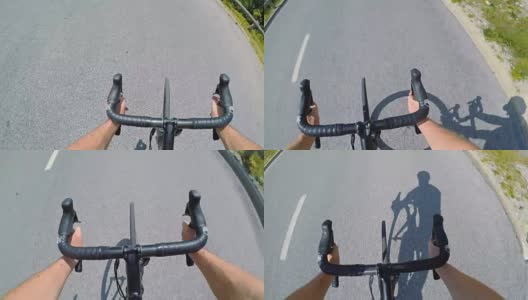 公路自行车超速下坡高清在线视频素材下载