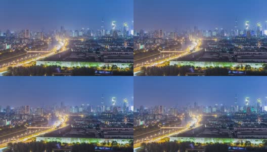 中国南京夜景的一段时间高清在线视频素材下载