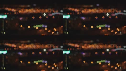 从摩天大楼楼顶俯瞰城市的夜景高清在线视频素材下载