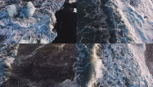 冰岛钻石海滩上的冰高清在线视频素材下载