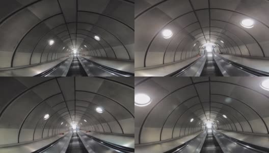 个人视角拍摄下电梯隧道。高清在线视频素材下载