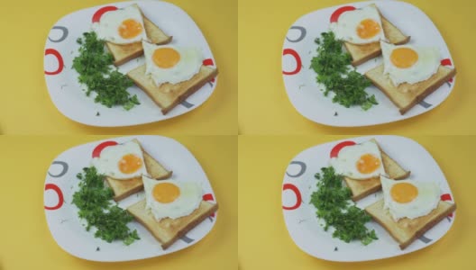 煎蛋和烤面包高清在线视频素材下载