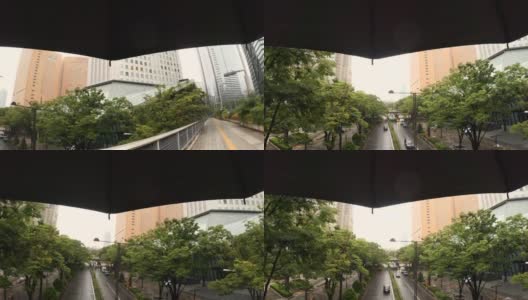 在一个下雨天看着城市的街道高清在线视频素材下载