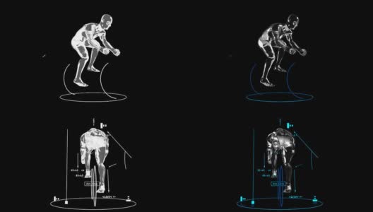 3D自行车人与技术数据高清在线视频素材下载
